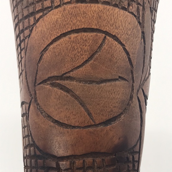 Vintage Carved Wooden Primitive Vase - Picture 9 of 11